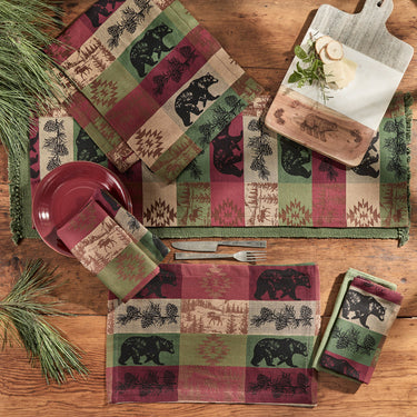 Pinecones And Trees Jacquard Table Runner 36
